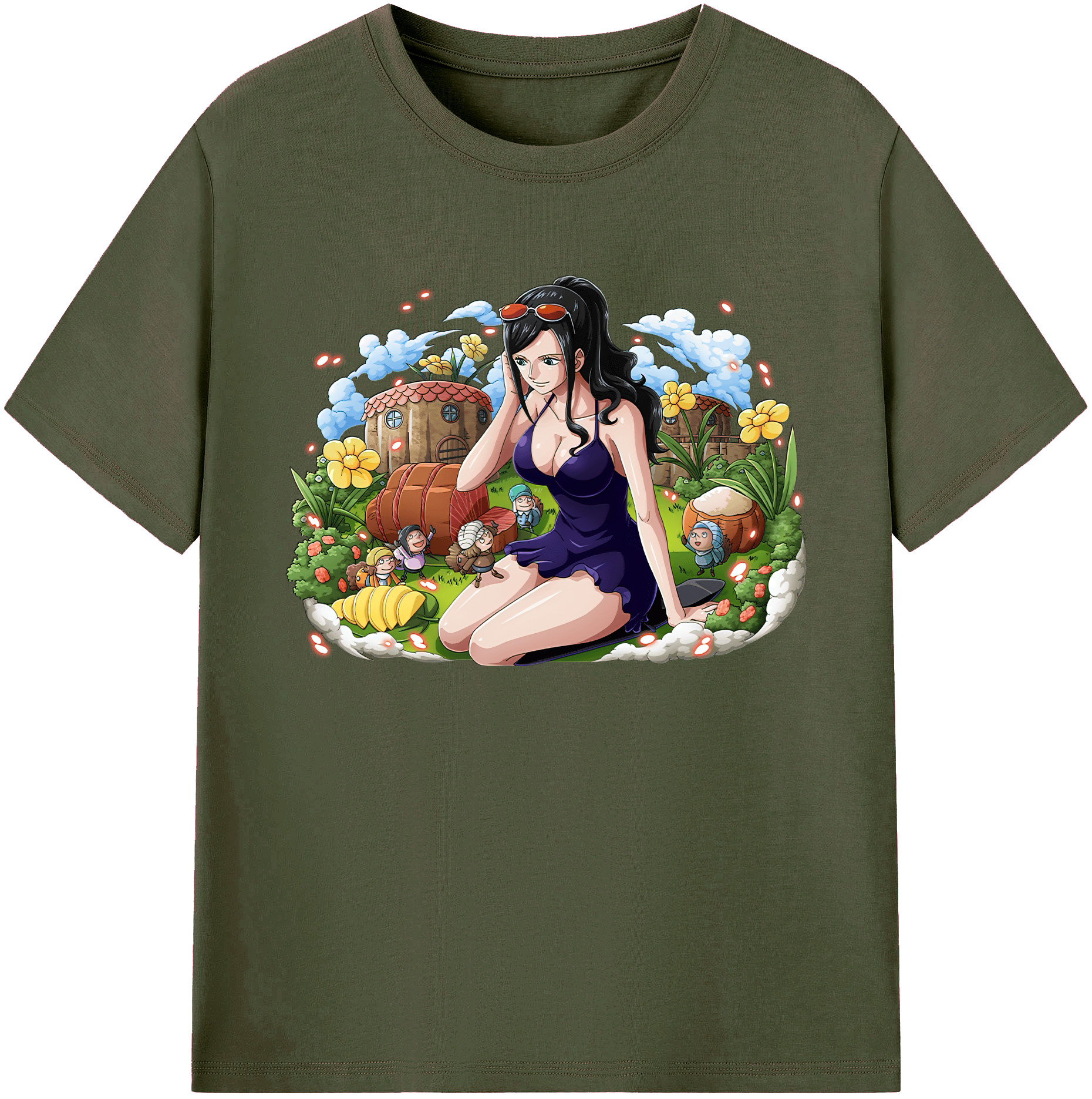ワンピース ニコ・ロビン ONE PIECE Nico Robin 綿100％ メンズ半袖Tシャツ｜肌触りやわらか＆通気性